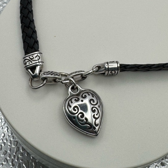 Brighton King's Road Black Leather Heart Pendant Necklace - Picture 4 of 7